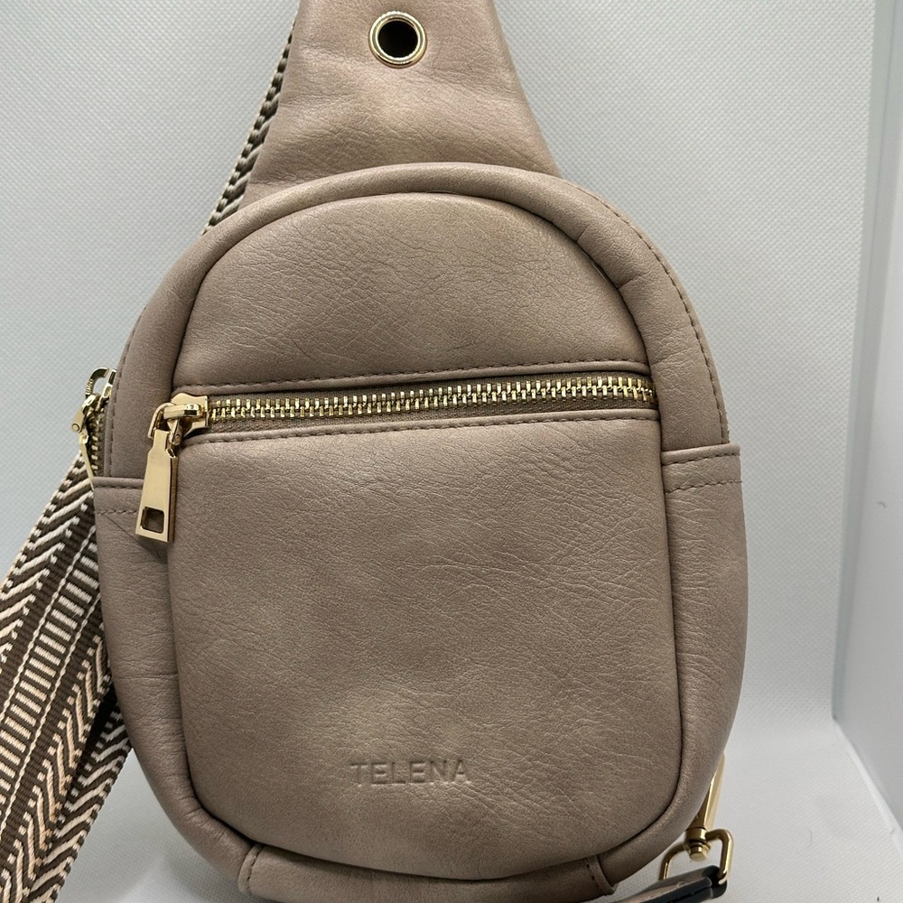 Telena Taupe Crossbody Bag